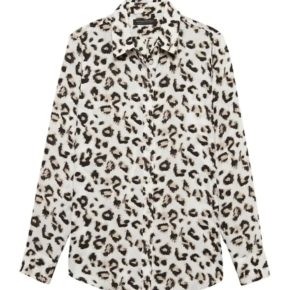 Banana Republic Leopard Print Blouse - Picture 2 of 8